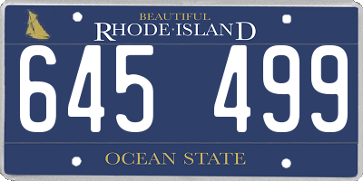 RI license plate 645499