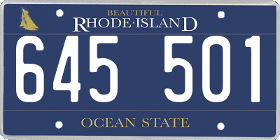 RI license plate 645501