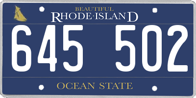 RI license plate 645502