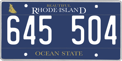 RI license plate 645504