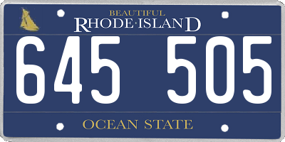 RI license plate 645505