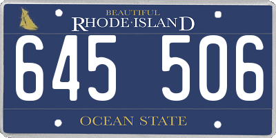 RI license plate 645506