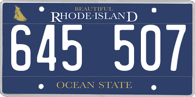 RI license plate 645507