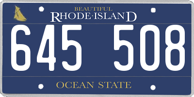 RI license plate 645508