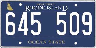 RI license plate 645509