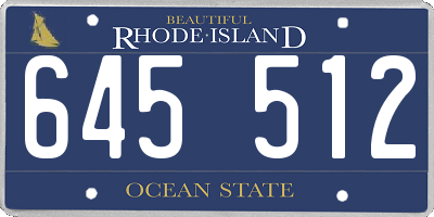 RI license plate 645512