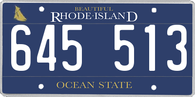RI license plate 645513
