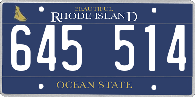 RI license plate 645514