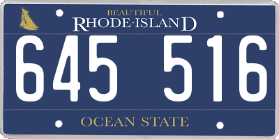 RI license plate 645516