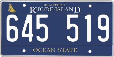 RI license plate 645519