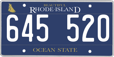 RI license plate 645520