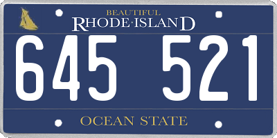 RI license plate 645521