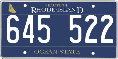 RI license plate 645522