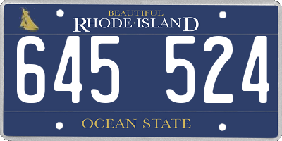 RI license plate 645524