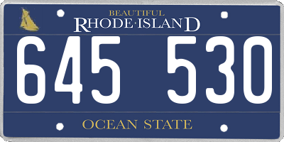 RI license plate 645530
