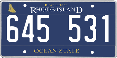 RI license plate 645531