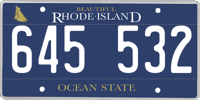 RI license plate 645532