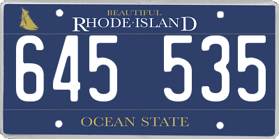 RI license plate 645535
