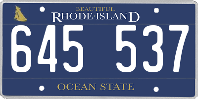 RI license plate 645537
