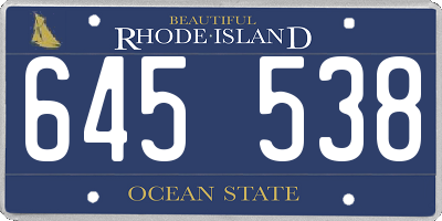 RI license plate 645538