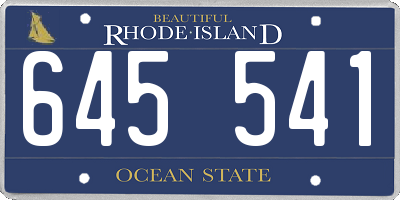 RI license plate 645541