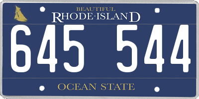 RI license plate 645544