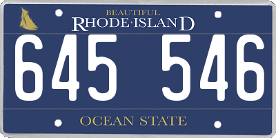 RI license plate 645546