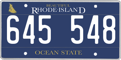 RI license plate 645548