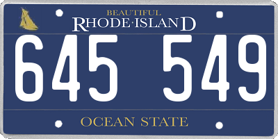 RI license plate 645549