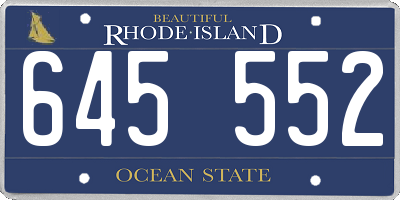 RI license plate 645552