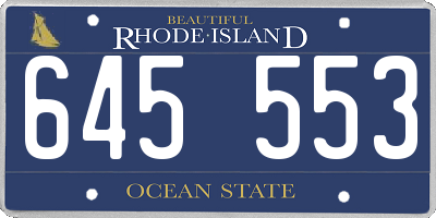 RI license plate 645553