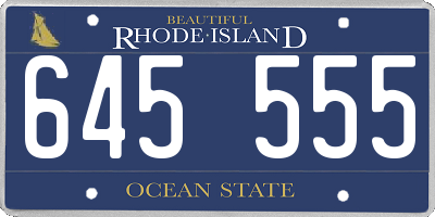 RI license plate 645555