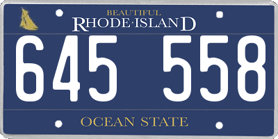 RI license plate 645558