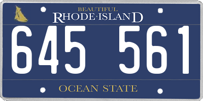 RI license plate 645561