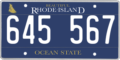 RI license plate 645567