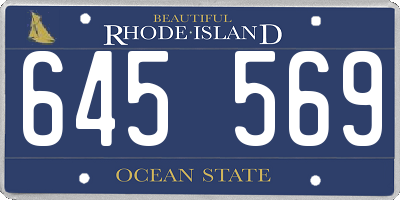RI license plate 645569