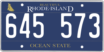 RI license plate 645573