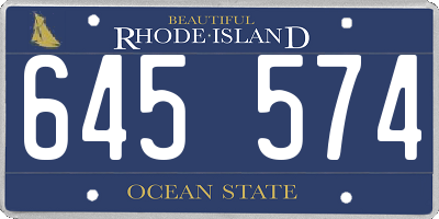 RI license plate 645574