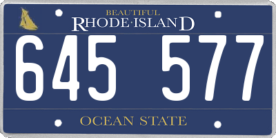 RI license plate 645577