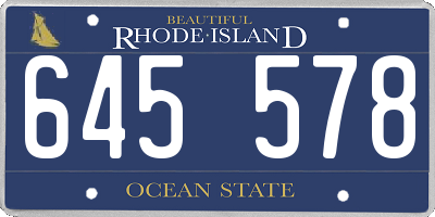 RI license plate 645578