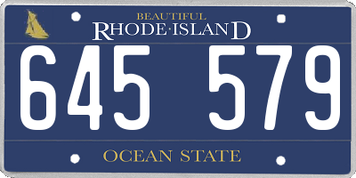 RI license plate 645579