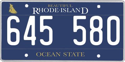 RI license plate 645580