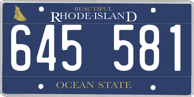 RI license plate 645581
