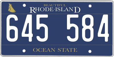 RI license plate 645584