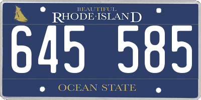 RI license plate 645585