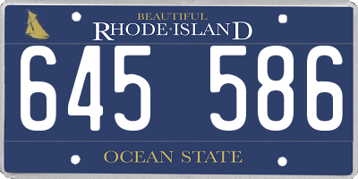 RI license plate 645586