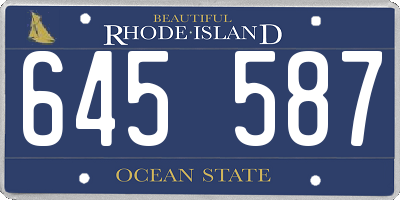 RI license plate 645587