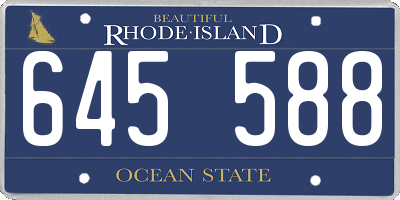 RI license plate 645588