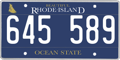 RI license plate 645589