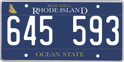 RI license plate 645593